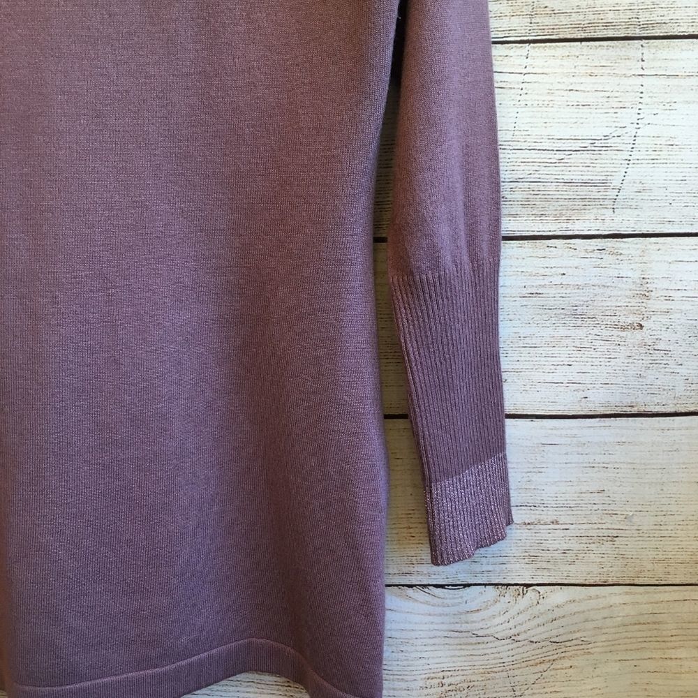 ‎QUESTIONS SHAWL COLLAR SWEATER IN MAUVE - Picture 4 of 6
